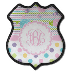 Girly Girl Iron On Shield Patch C w/ Monogram