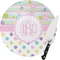 Girly Girl Round Glass Cutting Board - Small (Personalized)