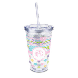 Girly Girl 16oz Double Wall Acrylic Tumbler with Lid & Straw - Full Print (Personalized)