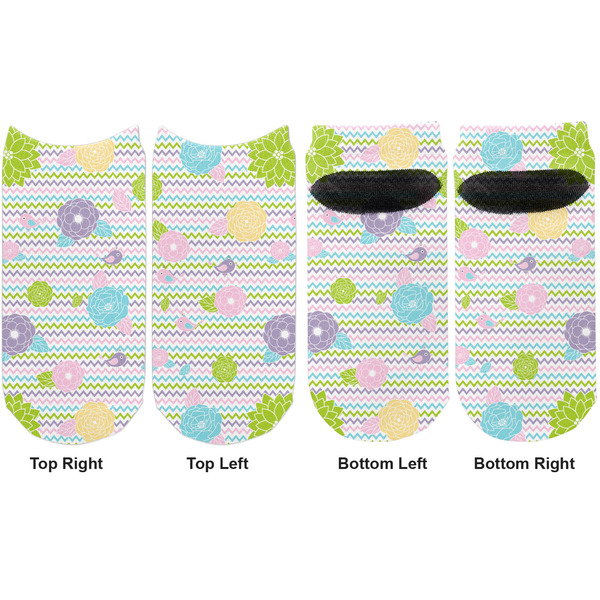 Girly Girl Adult Ankle Socks - Double Pair - Front and Back - Apvl