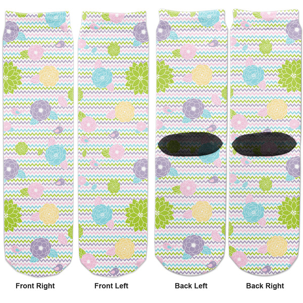 Girly Girl Adult Crew Socks - Double Pair - Front and Back - Apvl