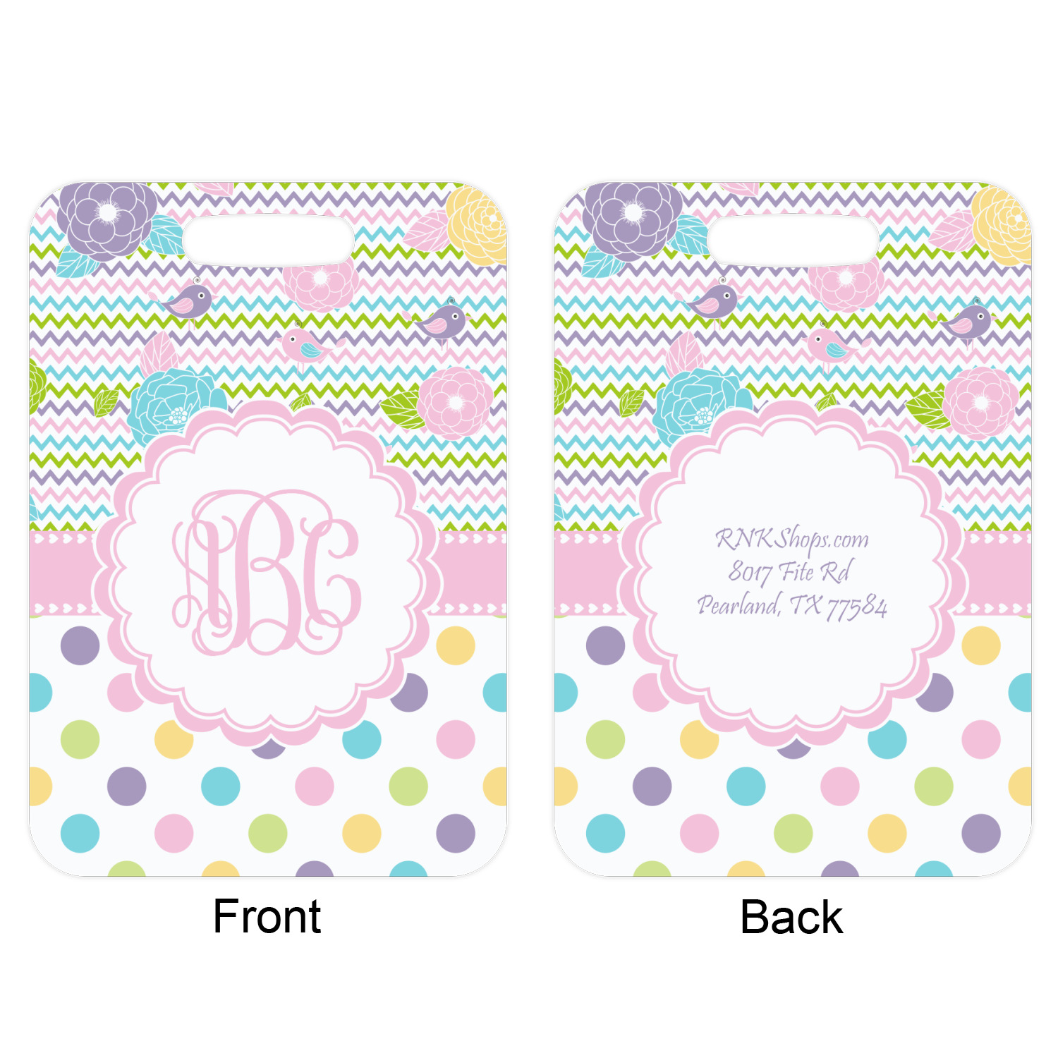 Girly Girl Metal Luggage Tag w/ Monogram YouCustomizeIt