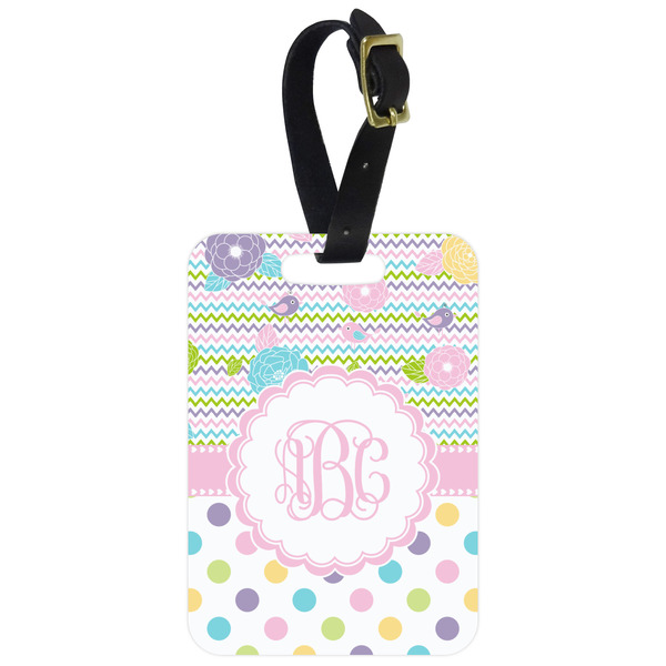 Custom Girly Girl Metal Luggage Tag w/ Monogram