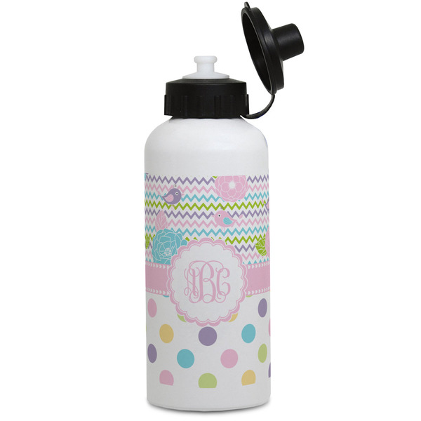 Custom Girly Girl Water Bottles - Aluminum - 20 oz - White (Personalized)