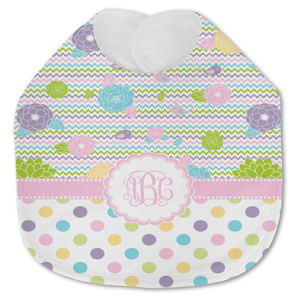 Custom Girly Girl Jersey Knit Baby Bib w/ Monogram