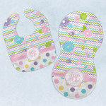 Girly Girl Baby Bib & Burp Set w/ Monogram