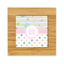 Girly Girl Bamboo Trivet with Ceramic Tile Insert (Personalized)