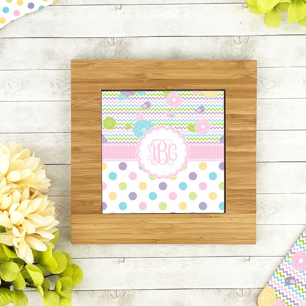 Girly Girl Bamboo Trivet with 6" Tile - LIFESTYLE