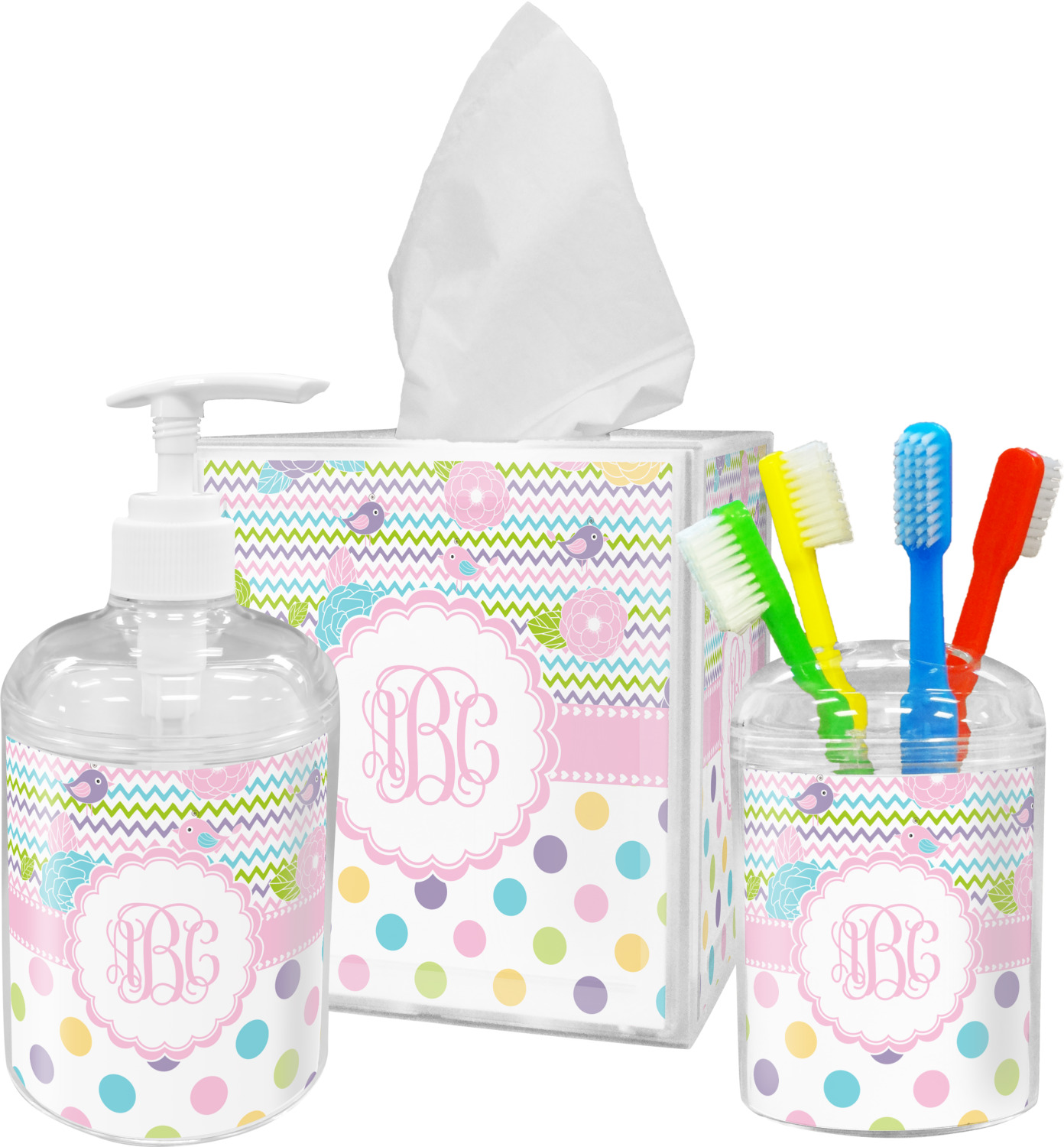 Girly Girl Bathroom Accessories Set (Personalized) YouCustomizeIt