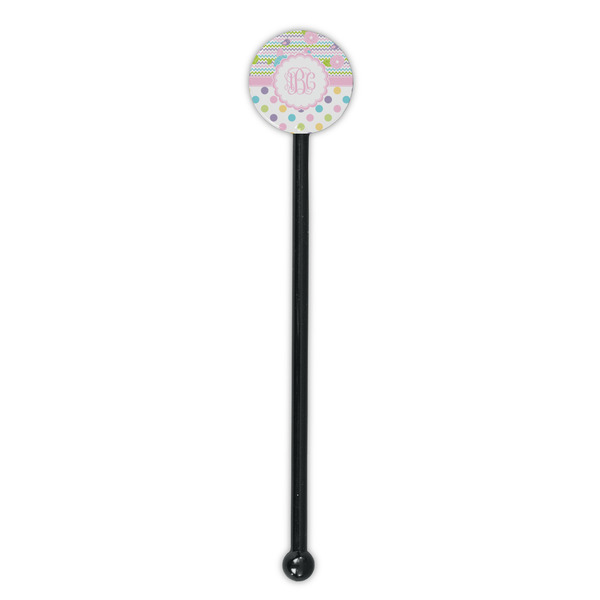 Girly Girl Black Plastic 5.5" Stir Stick - Round - Single Stick