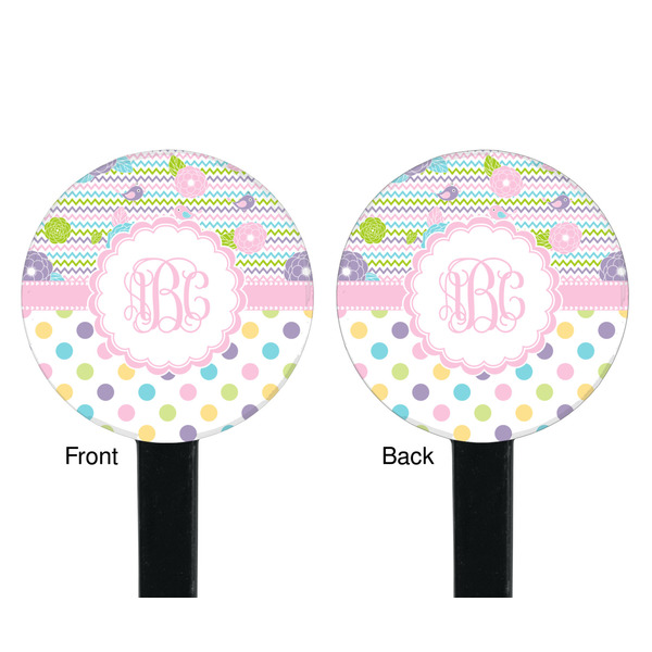 Girly Girl Black Plastic 7" Stir Stick - Double Sided - Round - Front & Back