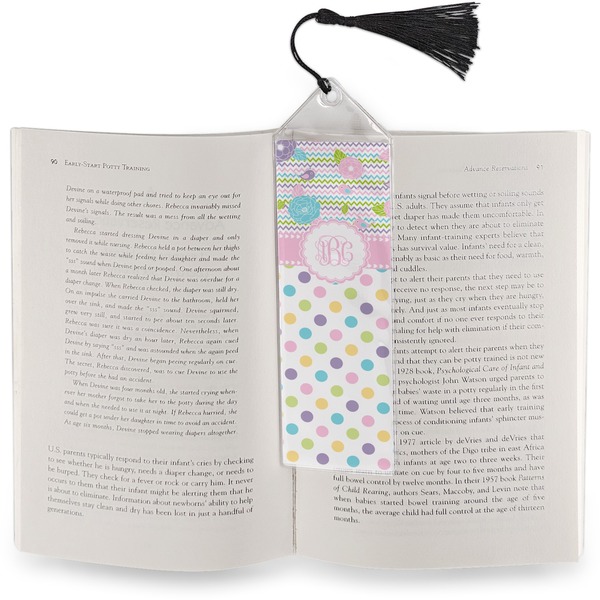 Girly Girl Bookmark with tassel - In book