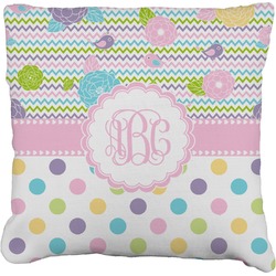 Girly Girl Faux-Linen Throw Pillow 18" (Personalized)