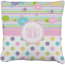 Girly Girl Faux-Linen Throw Pillow 20" (Personalized)