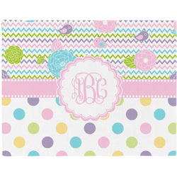 Girly Girl Woven Fabric Placemat - Twill w/ Monogram