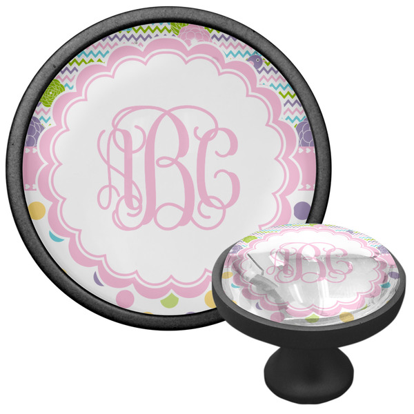 Girly Girl Cabinet Knob - Black - Multi Angle
