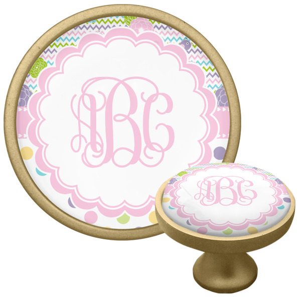 Custom Girly Girl Cabinet Knob - Gold (Personalized)