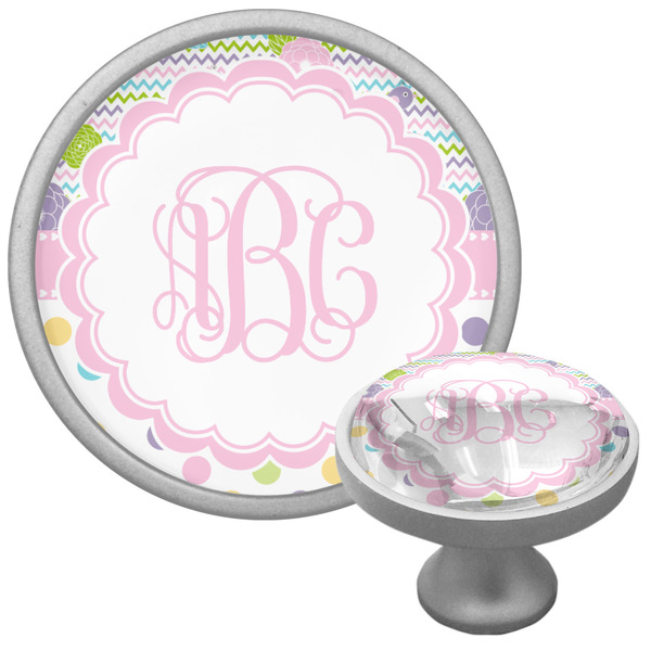 Custom Girly Girl Cabinet Knob (Silver) (Personalized)