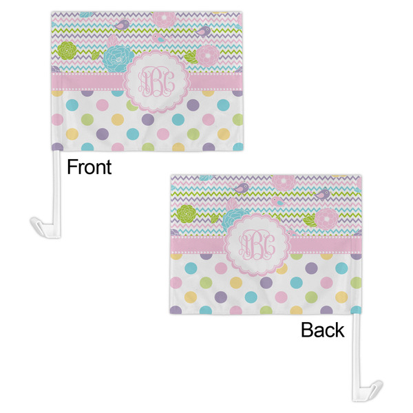 Girly Girl Car Flag - 11" x 8" - Front & Back View