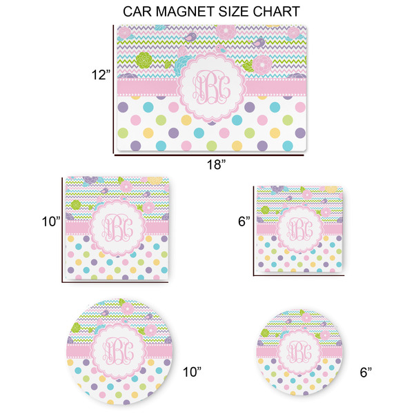 Girly Girl Car Magnets - SIZE CHART