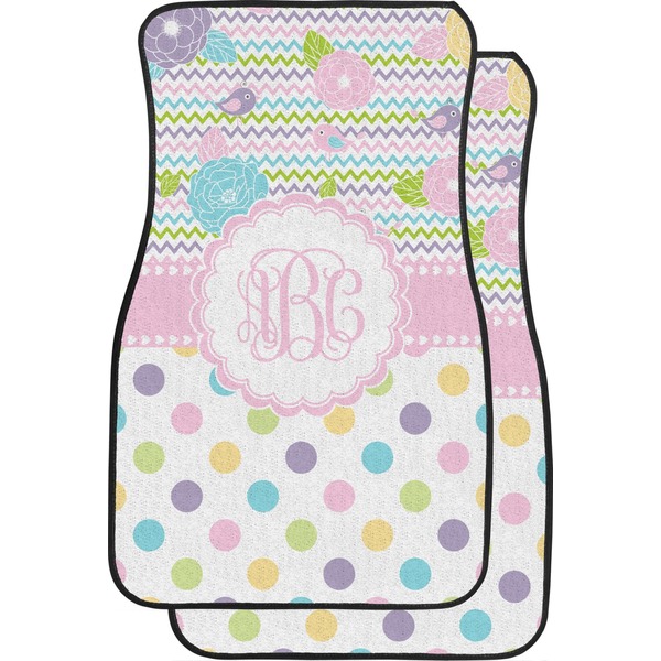 Custom Girly Girl Car Floor Mats (Front Seat) (Personalized)