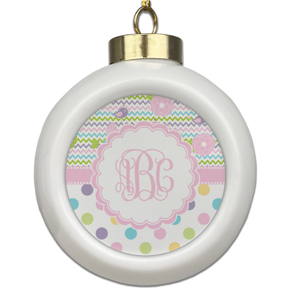 Custom Girly Girl Ceramic Ball Ornament (Personalized)