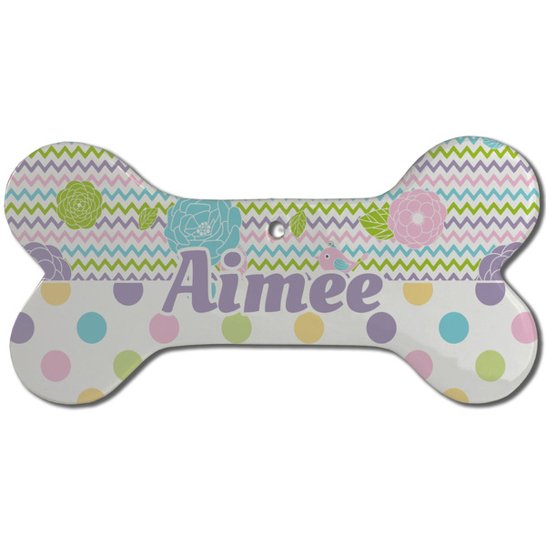 Girly Girl Ceramic Flat Ornament - Bone Front