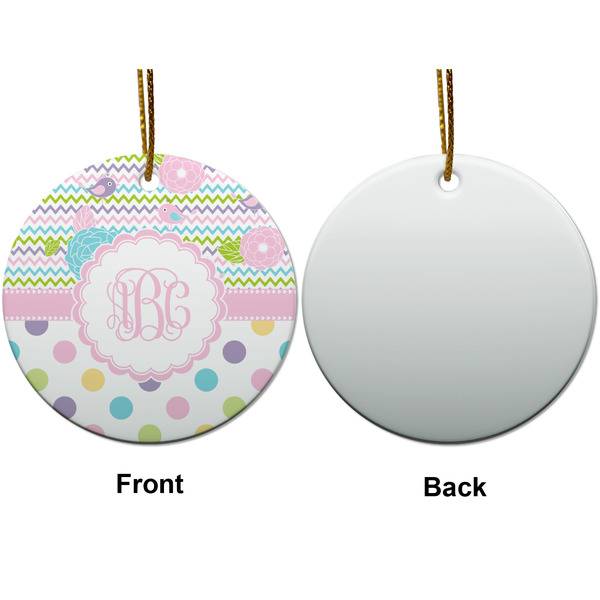 Girly Girl Ceramic Flat Ornament - Circle Front & Back (APPROVAL)