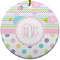 Girly Girl Round Ceramic Ornament w/ Monogram