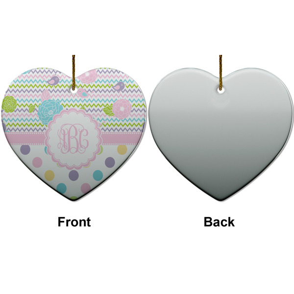 Girly Girl Ceramic Flat Ornament - Heart Front & Back (APPROVAL)