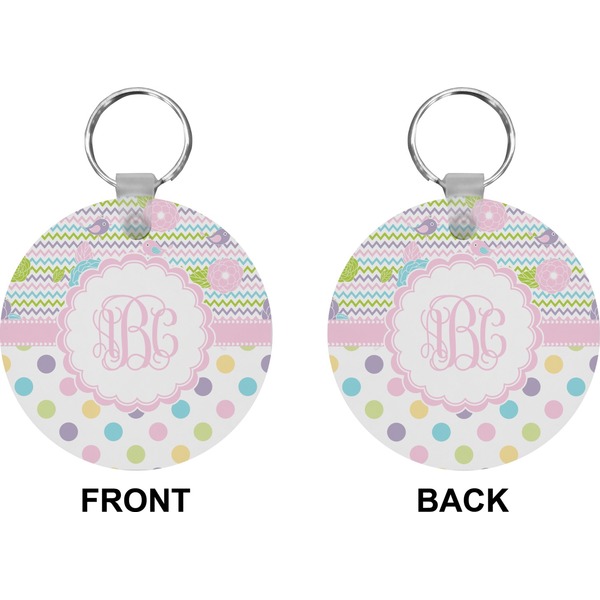 Girly Girl Circle Keychain (Front + Back)