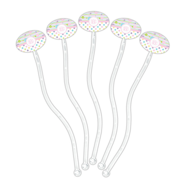 Girly Girl Clear Plastic 7" Stir Stick - Oval - Fan