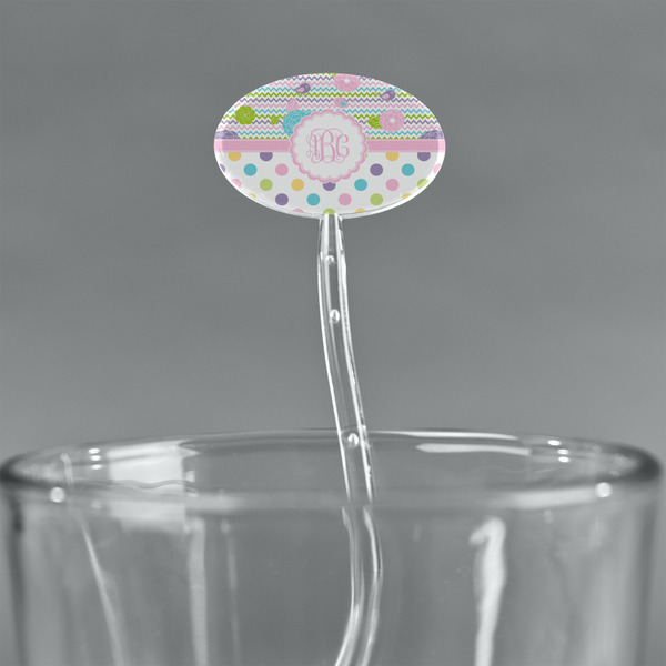 Girly Girl Clear Plastic 7" Stir Stick - Oval - Main