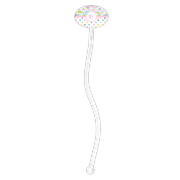 Girly Girl Clear Plastic 7" Stir Stick - Oval - Single Stick