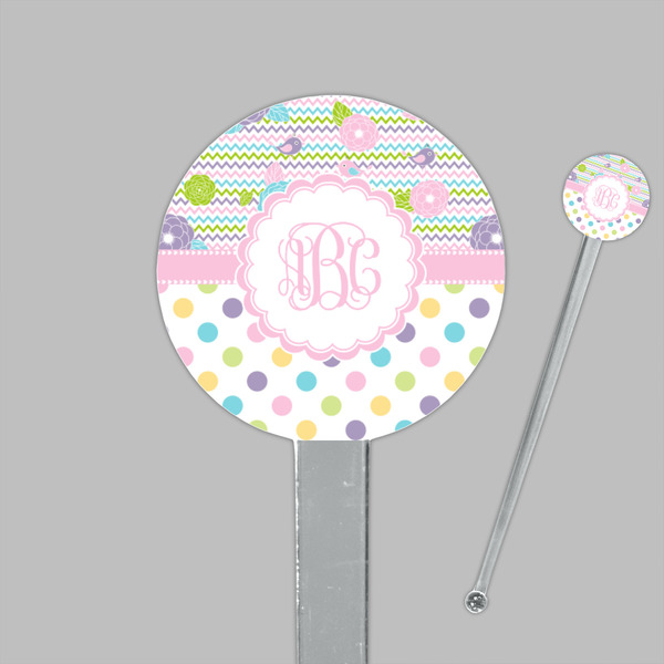 Girly Girl Clear Plastic 7" Stir Stick - Round - Closeup