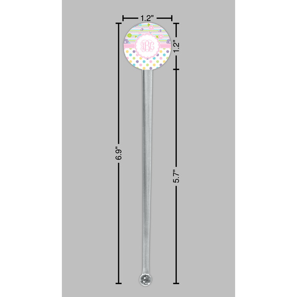 Girly Girl Clear Plastic 7" Stir Stick - Round - Dimensions