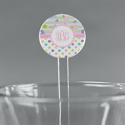Girly Girl 5.5" Round Plastic Stir Sticks - Clear (Personalized)