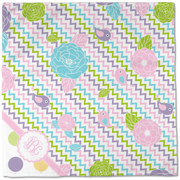 Girly Girl Cloth Napkins - Personalized Dinner (Full Open)