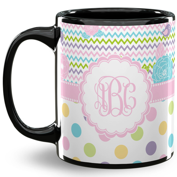 Custom Girly Girl 11 Oz Coffee Mug - Black (Personalized)