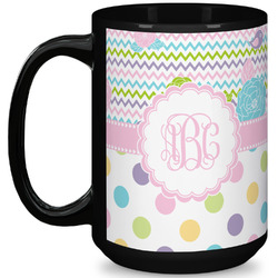 Girly Girl 15 Oz Coffee Mug - Black (Personalized)