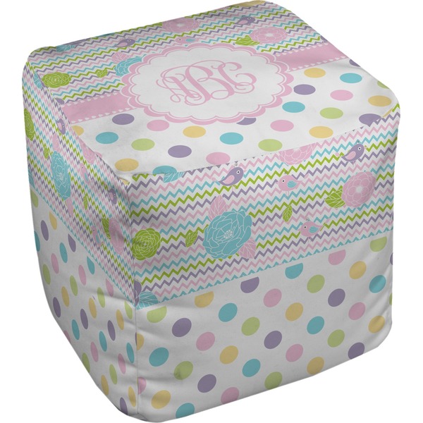 Custom Girly Girl Cube Pouf Ottoman - 13" (Personalized)