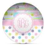 Girly Girl Microwave Safe Plastic Plate - Composite Polymer (Personalized)