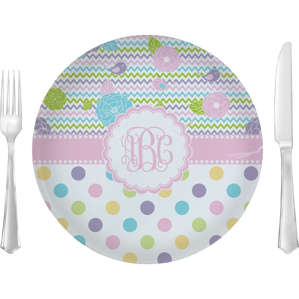 Custom Girly Girl Glass Lunch / Dinner Plate 10" (Personalized)