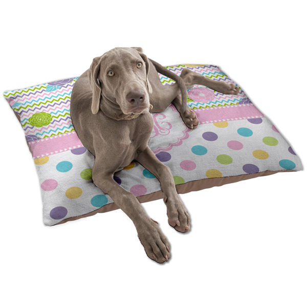 Custom Girly Girl Dog Bed - Large w/ Monogram