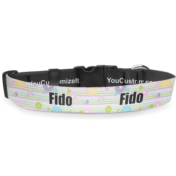 Custom Girly Girl Deluxe Dog Collar - Small (8.5" to 12.5") (Personalized)