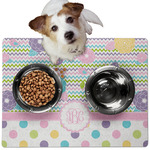 Girly Girl Dog Food Mat - Medium w/ Monogram