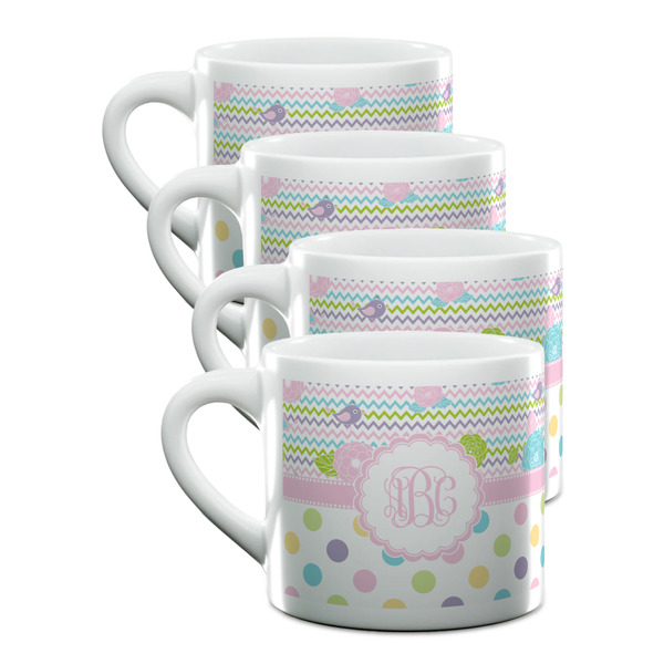 Custom Girly Girl Double Shot Espresso Cups - Set of 4 (Personalized)