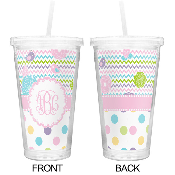 Girly Girl Double Wall Tumbler with Straw - Approval