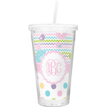 Girly Girl Double Wall Tumbler with Straw (Personalized)