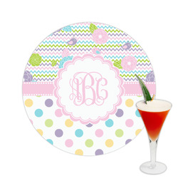 Girly Girl Printed Drink Topper -  2.5" (Personalized)
